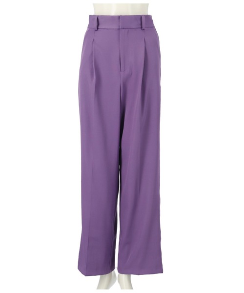 Settimissimo（セッティミッシモ）の「センタープレスウエストタックスラックスパンツ（スラックス・レディース・ブラック/パープル/ブラウン・M）」の10枚目の写真