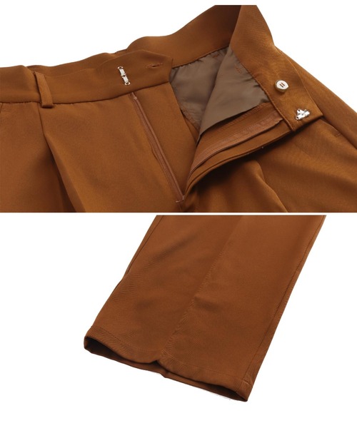 Settimissimo（セッティミッシモ）の「センタープレスウエストタックスラックスパンツ（スラックス・レディース・ブラック/パープル/ブラウン・M）」の14枚目の写真