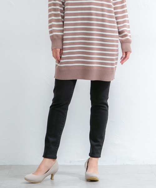 Honeys（ハニーズ）の「暖デニムスキニーパンツ（股下６７ｃｍ）（デニムパンツ・レディース・インディゴブルー/ブラック・SS/S/M/L/LL）」の2枚目の写真