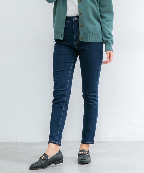 Honeys（ハニーズ）の「暖デニムスキニーパンツ（股下６７ｃｍ）（デニムパンツ・レディース・インディゴブルー/ブラック・SS/S/M/L/LL）」の15枚目の写真