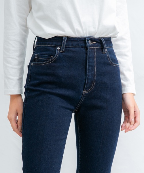 Honeys（ハニーズ）の「暖デニムスキニーパンツ（股下６７ｃｍ）（デニムパンツ・レディース・インディゴブルー/ブラック・SS/S/M/L/LL）」の18枚目の写真