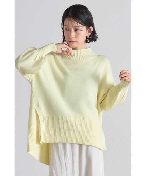 シアバターオーバーサイズスリットニットプルオーバー（ニット