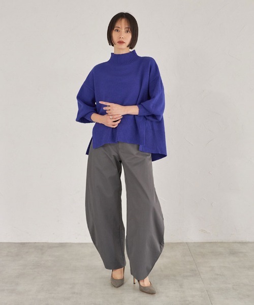 シアバターオーバーサイズスリットニットプルオーバー（ニット