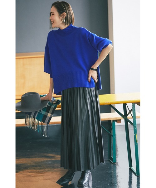 シアバターオーバーサイズスリットニットプルオーバー（ニット