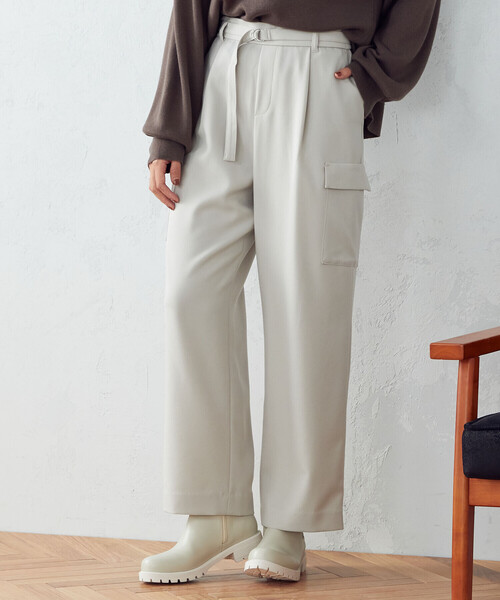 COMME CA ISM（コムサイズム）の「カーゴパンツ（カーゴパンツ・レディース・グレイッシュベージュ/ブラウン・MEDIUM/LARGE）」の2枚目の写真