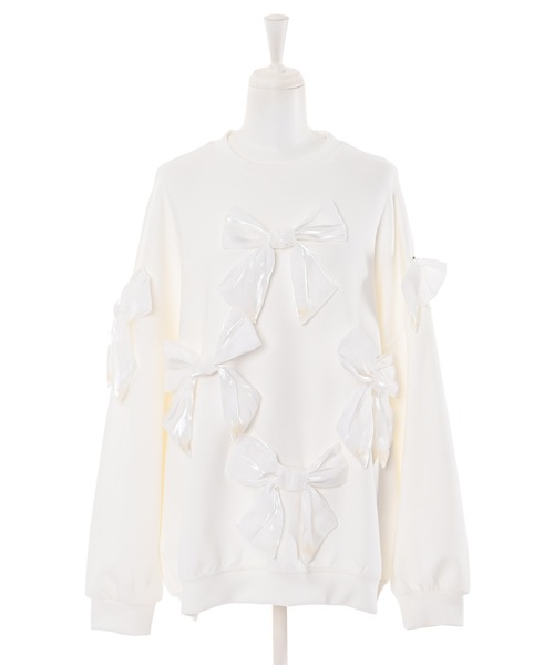 Narcissus（ナルシス）の「【Narcissus】リボンスウェット（スウェット・レディース・ブラック/ホワイト・FREE）」の7枚目の写真