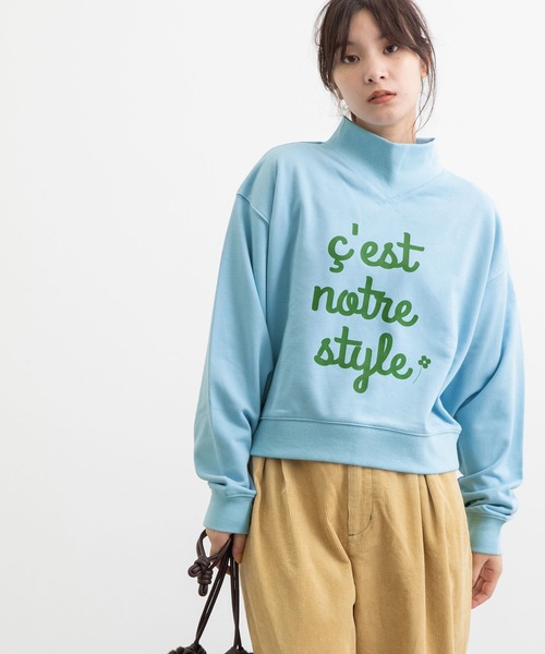 POU DOU DOU(プードゥドゥ)の「裏毛コンパクトロゴスウェット(Tシャツ/カットソー・レディース・ライトブルー/アイボリー/ダークグレー/マスタード・3)」の17枚目の写真