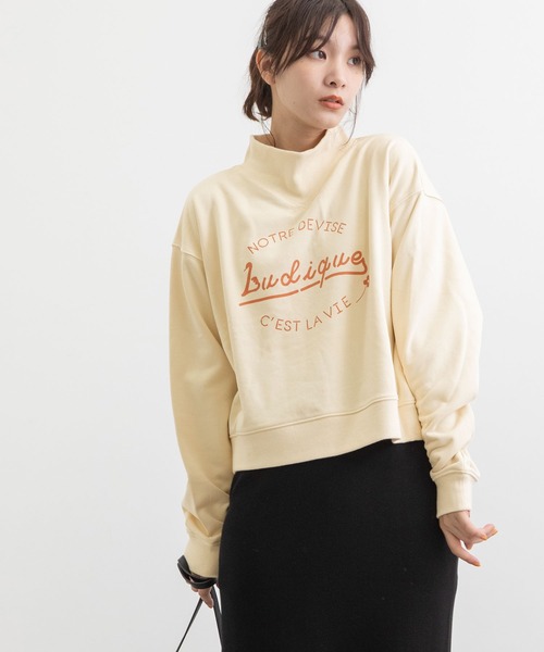 POU DOU DOU(プードゥドゥ)の「裏毛コンパクトロゴスウェット(Tシャツ/カットソー・レディース・ライトブルー/アイボリー/ダークグレー/マスタード・3)」の13枚目の写真