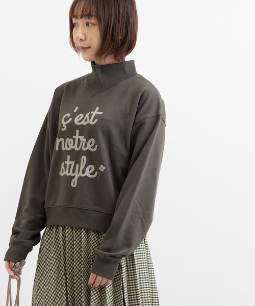 POU DOU DOU(プードゥドゥ)の「裏毛コンパクトロゴスウェット(Tシャツ/カットソー・レディース・ライトブルー/アイボリー/ダークグレー/マスタード・3)」の7枚目の写真