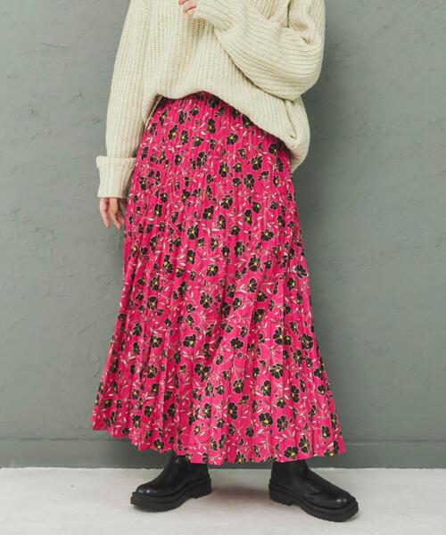 coen（コーエン）の「アソートプリント2段プリーツスカート（スカート