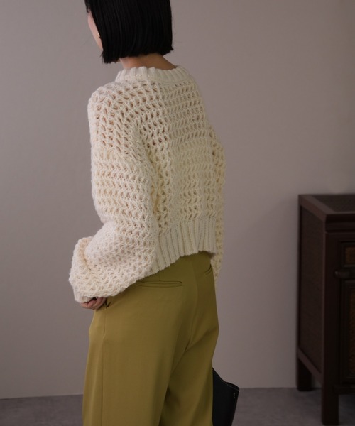 IAMUSE(アイアミューズ)の「ざっくりボリュームニット S0814【IAMUSE】(ニット/セーター・レディース・ブルー/アイボリー/レッド・FREE)」の21枚目の写真