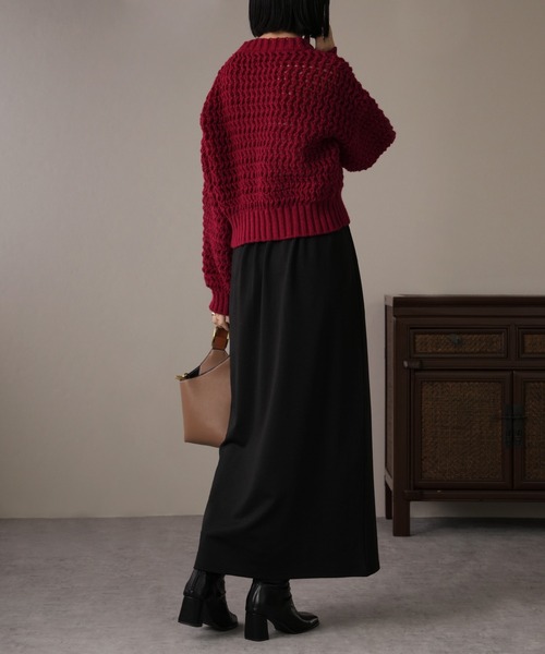 IAMUSE(アイアミューズ)の「ざっくりボリュームニット S0814【IAMUSE】(ニット/セーター・レディース・ブルー/アイボリー/レッド・FREE)」の14枚目の写真