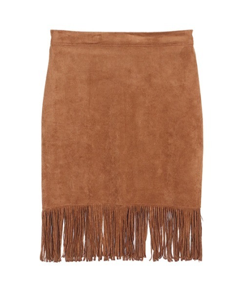 AMAIL(アマイル)の「Suede furi skirt(スカート・レディース・ブラック/ライトブラウン・FREE)」の8枚目の写真