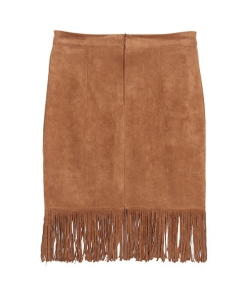 AMAIL(アマイル)の「Suede furi skirt(スカート・レディース・ブラック/ライトブラウン・FREE)」の9枚目の写真
