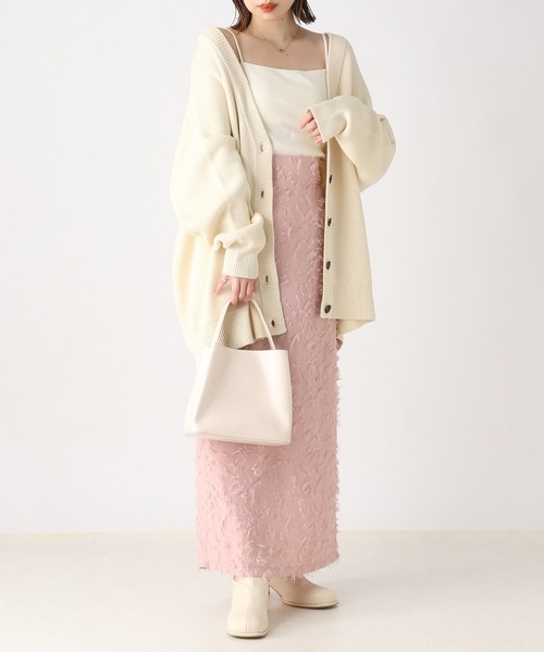 Heather（ヘザー）の「AZATOフェザージャガードスカート　179417（スカート・レディース・アイボリー/オフホワイト/ピンク・S/M）」の18枚目の写真