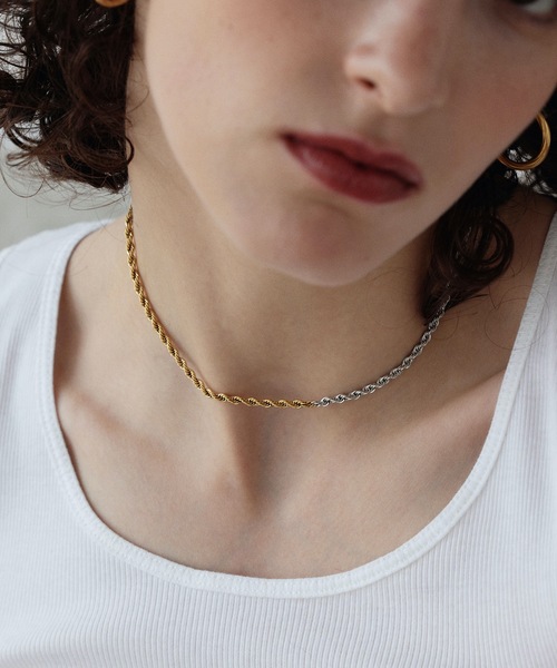 CENE（セネ）の「【CENE】セネ/ブレイディドネックレス（ネックレス・レディース・シルバー/ゴールド/ゴールド系その他・FREE）」の3枚目の写真