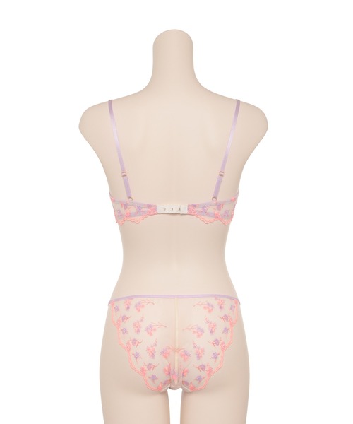 ラヴィジュール パープル花柄ブラジャーソングショーツセット Ravijour（ラヴィジュール）の「フラワーソング ブラレット ブラ