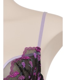 ラヴィジュール パープル花柄ブラジャーソングショーツセット セール】フラワーソング ブラレット ブラ＆Tバックセット（ブラ