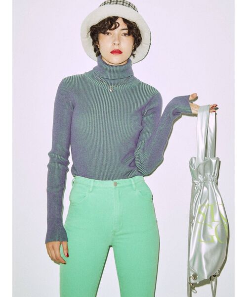 jouetie(ジュエティ)の「ベーシックカラータートル(ニット/セーター・レディース・パープル/ブルー/ブラック/アイボリー/ライトピンク/レッド/グリーン・MEDIUM)」の15枚目の写真