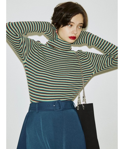 jouetie(ジュエティ)の「ベーシックカラータートル(ニット/セーター・レディース・パープル/ブルー/ブラック/アイボリー/ライトピンク/レッド/グリーン・MEDIUM)」の4枚目の写真