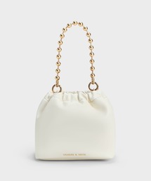 Aldora アルドラ ビーズドハンドルバケットバッグ