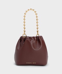 Aldora アルドラ ビーズドハンドルバケットバッグ