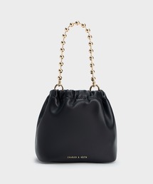 Aldora アルドラ ビーズドハンドルバケットバッグ