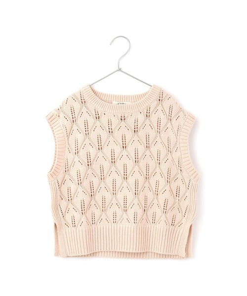 MAKE YOUR DAY（メイクユアデイ）の「リーフ柄ニットベスト■80～140cm（ベスト・キッズ・アイボリー/ネイビー/ライム・90/100/110/120/130/140）」の8枚目の写真
