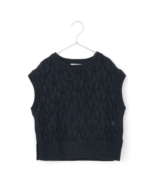 MAKE YOUR DAY（メイクユアデイ）の「リーフ柄ニットベスト■80～140cm（ベスト・キッズ・アイボリー/ネイビー/ライム・90/100/110/120/130/140）」の11枚目の写真