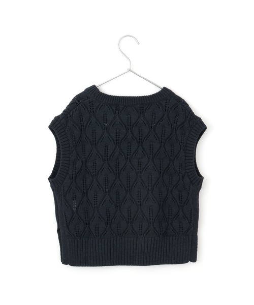 MAKE YOUR DAY（メイクユアデイ）の「リーフ柄ニットベスト■80～140cm（ベスト・キッズ・アイボリー/ネイビー/ライム・90/100/110/120/130/140）」の12枚目の写真