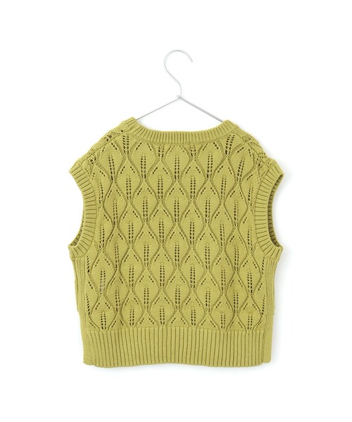 MAKE YOUR DAY（メイクユアデイ）の「リーフ柄ニットベスト■80～140cm（ベスト・キッズ・アイボリー/ネイビー/ライム・90/100/110/120/130/140）」の10枚目の写真