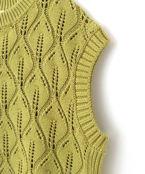 MAKE YOUR DAY（メイクユアデイ）の「リーフ柄ニットベスト■80～140cm（ベスト・キッズ・アイボリー/ネイビー/ライム・90/100/110/120/130/140）」の16枚目の写真