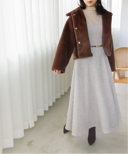 RANDA（ランダ）の「ツイードフレアワンピース（ワンピース・レディース・グレー/クリーム/ブラック・0/1）」の21枚目の写真