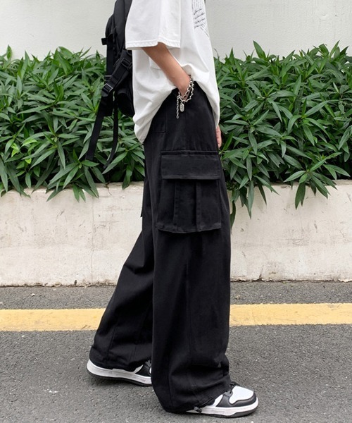 Ressaca(レサーカ)の「ルーズシルエット 裾ドローコード ワイドストレートイージーカーゴパンツ(カーゴパンツ・メンズ・ブラック/ベージュ/カーキ・S/L/XL/M)」の22枚目の写真