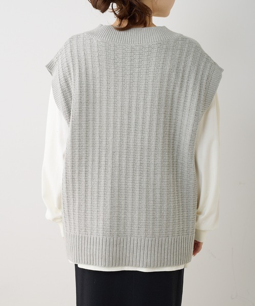 PUAL CE CIN（ピュアルセシン）の「【Du noir】ニットジャガードベスト（ベスト・レディース・ブラック/ライトグレー・FREE）」の12枚目の写真