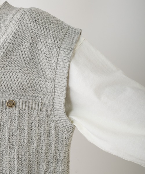 PUAL CE CIN（ピュアルセシン）の「【Du noir】ニットジャガードベスト（ベスト・レディース・ブラック/ライトグレー・FREE）」の14枚目の写真