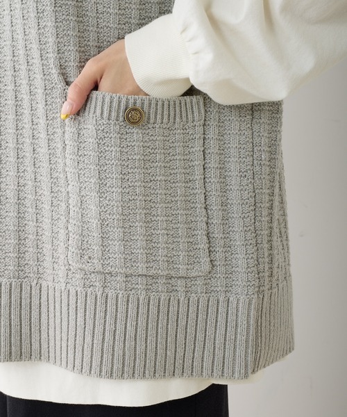 PUAL CE CIN（ピュアルセシン）の「【Du noir】ニットジャガードベスト（ベスト・レディース・ブラック/ライトグレー・FREE）」の15枚目の写真