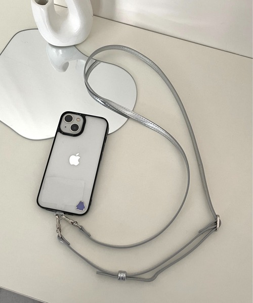 prose verse（プロズヴェール）の「合皮ベルトスマホストラップ（スマホグッズ・レディース・ブラック/シルバー/グリーン/アイボリー/ピンク・ﾌﾘ-）」の5枚目の写真