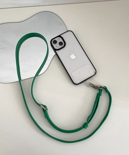 prose verse（プロズヴェール）の「合皮ベルトスマホストラップ（スマホグッズ・レディース・ブラック/シルバー/グリーン/アイボリー/ピンク・ﾌﾘ-）」の4枚目の写真