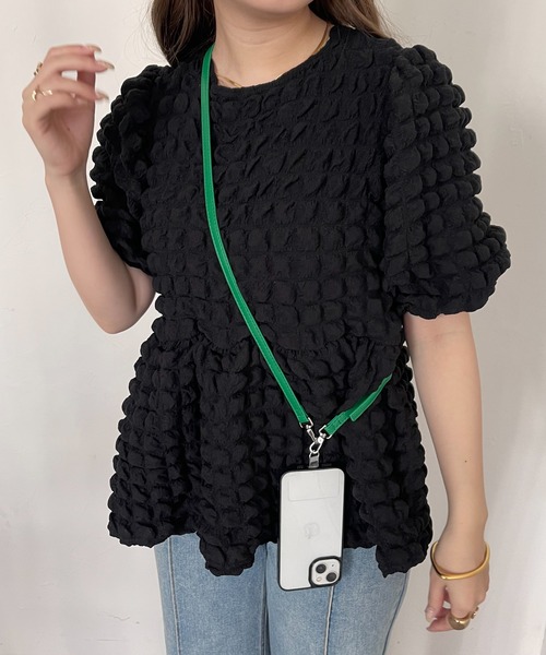 prose verse（プロズヴェール）の「合皮ベルトスマホストラップ（スマホグッズ・レディース・ブラック/シルバー/グリーン/アイボリー/ピンク・ﾌﾘ-）」の9枚目の写真