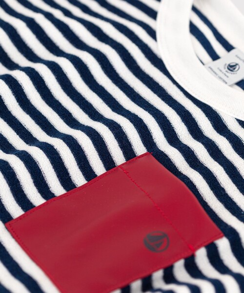 PETIT BATEAU（プチバトー）の「パイルボーダー半袖Ｔシャツ（Tシャツ/カットソー・キッズ・ネイビー・3YEAR/4YEAR/5YEAR）」の9枚目の写真