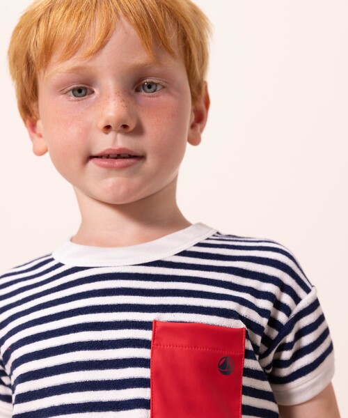 PETIT BATEAU（プチバトー）の「パイルボーダー半袖Ｔシャツ（Tシャツ/カットソー・キッズ・ネイビー・3YEAR/4YEAR/5YEAR）」の10枚目の写真