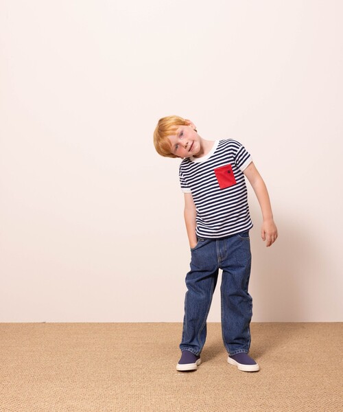 PETIT BATEAU（プチバトー）の「パイルボーダー半袖Ｔシャツ（Tシャツ/カットソー・キッズ・ネイビー・3YEAR/4YEAR/5YEAR）」の11枚目の写真