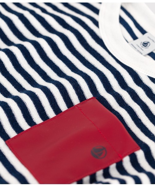 PETIT BATEAU（プチバトー）の「パイルボーダー半袖Ｔシャツ（Tシャツ/カットソー・キッズ・ネイビー・3YEAR/4YEAR/5YEAR）」の6枚目の写真