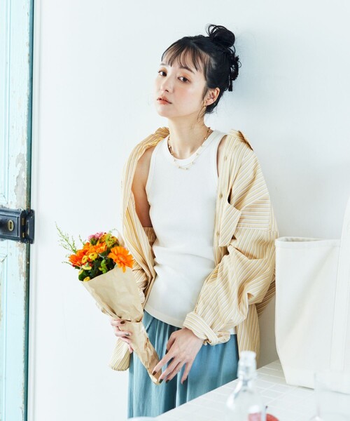 ワッフルアメリカンスリーブタンクトップ