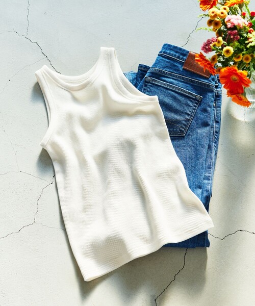 ワッフルアメリカンスリーブタンクトップ