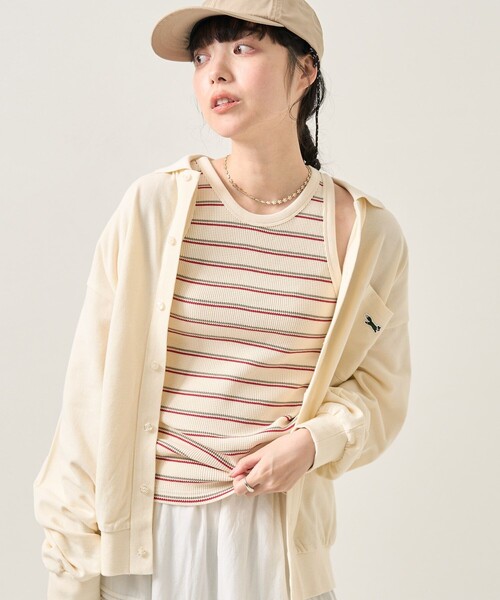 ワッフルアメリカンスリーブタンクトップ