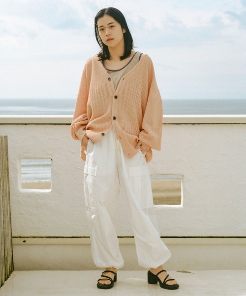 WHIMSIC（ウィムジック）の「【UNISEX/新色追加】マイクロボーダータンクトップ（タンクトップ・メンズ・ベージュ/パープル/ブラウン/オレンジ/ホワイト/チャコールグレー/ブルー・FREE）」の12枚目の写真