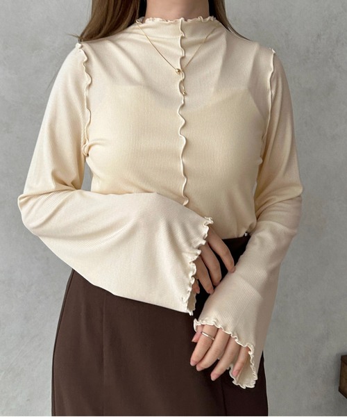 apres jour clair(アプレジュールクレア)の「【apres jour clair】2wayメローハイネックインナー【ZOZOTOWN限定アイテム】(Tシャツ/カットソー・レディース・ピンクベージュ/イエロー/アイボリー/ブラウン系その他・X-LARGE/フリー)」の11枚目の写真