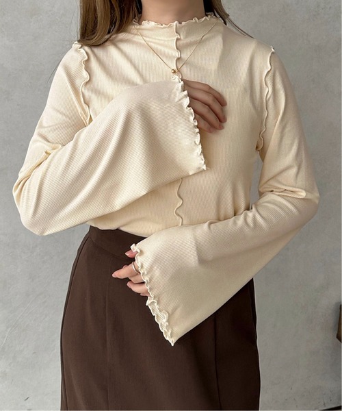 apres jour clair(アプレジュールクレア)の「【apres jour clair】2wayメローハイネックインナー【ZOZOTOWN限定アイテム】(Tシャツ/カットソー・レディース・ピンクベージュ/イエロー/アイボリー/ブラウン系その他・X-LARGE/フリー)」の12枚目の写真